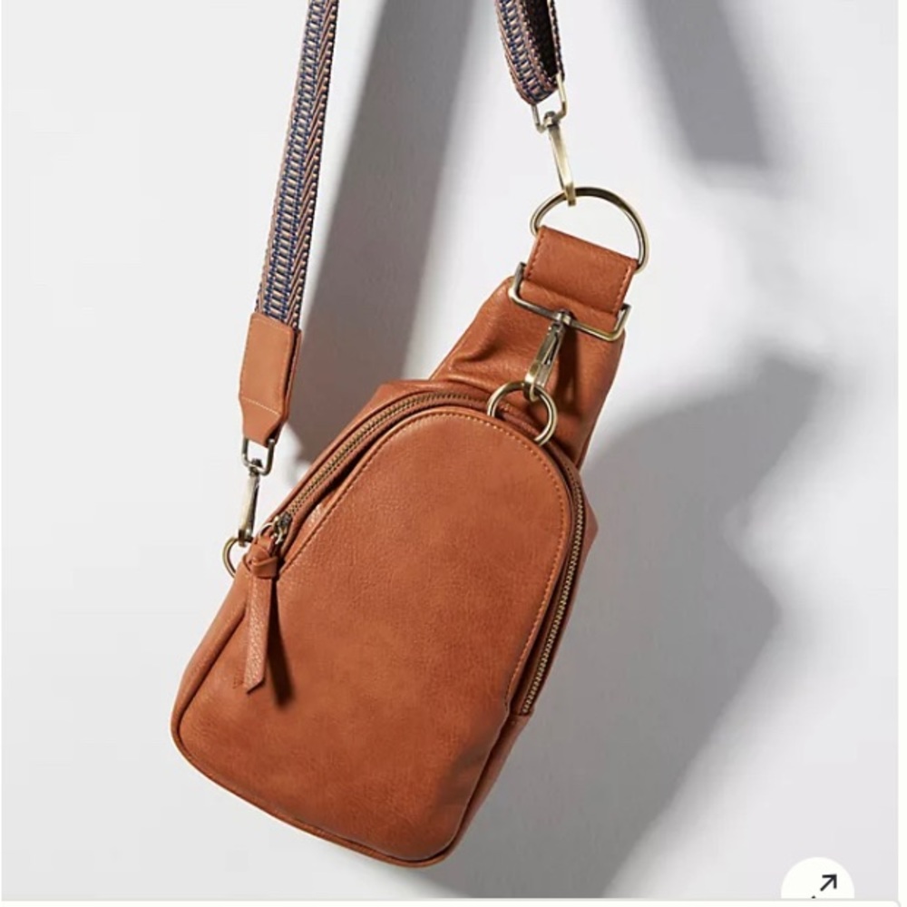 Anthropologie Nee Liberty Sling Bag camel